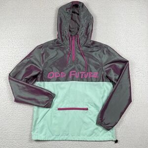 Odd Future Windbreaker Men Medium Iridescent Mint Green Colorblock Anorak Jacket